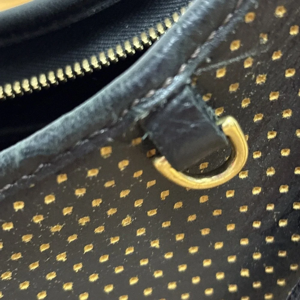 Dooney and‎ Bourke | Black and Gold Women's Bag, Vintage Cabrio Leather Hobo